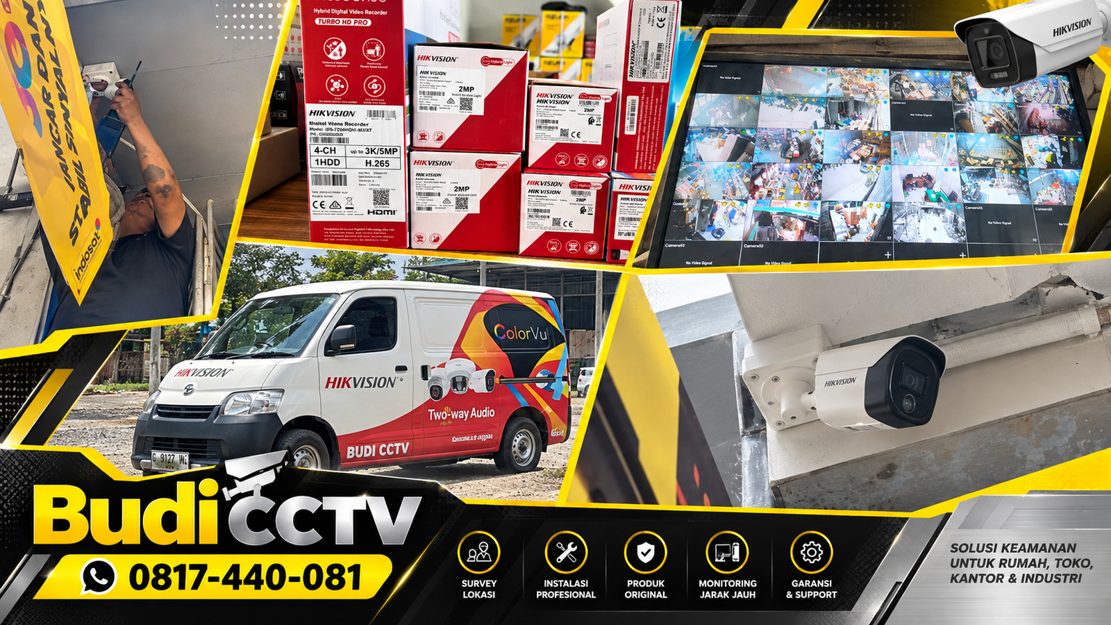 Instalasi CCTV Gudang di Cirebon Berbasis Hikvision Akses Pemantauan Terkendali