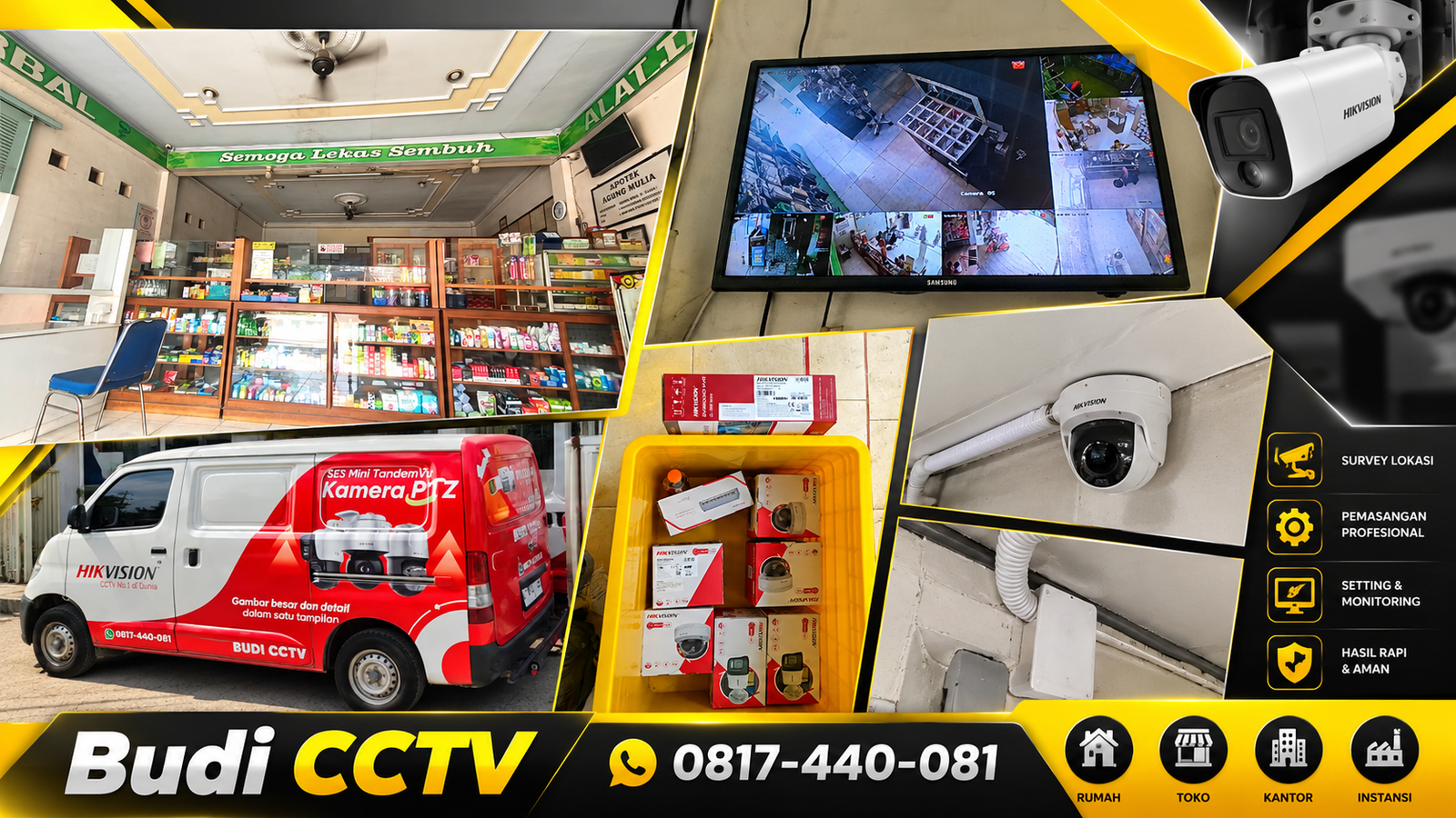 Instalasi CCTV Hikvision Apotek Cirebon dengan Edukasi Mengaktifkan Notifikasi Gerakan di Hik-Connect
