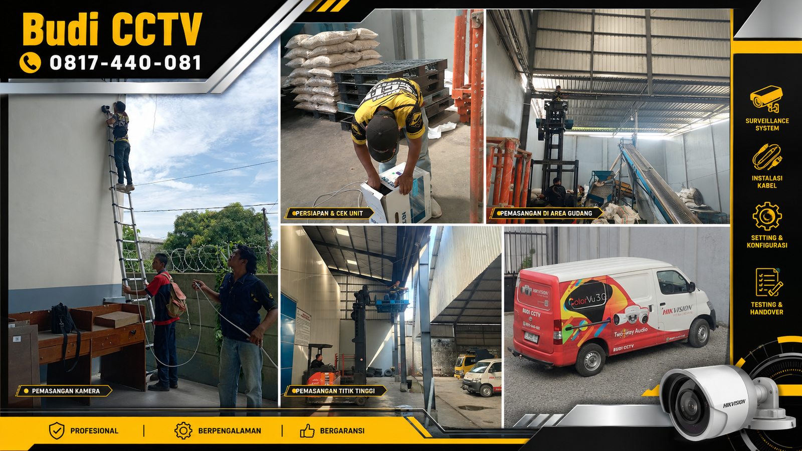 Instalasi CCTV Hikvision di Pabrik Cirebon, Perangkat dengan Standar Kualitas Industri