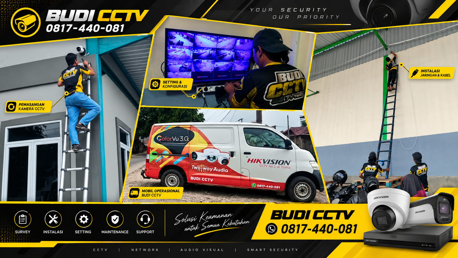 Instalasi CCTV Hikvision di Pabrik Cirebon, Sistem Penyimpanan Rekaman Andal