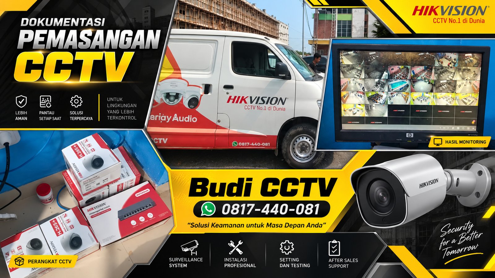 Pemasangan IP Camera Hikvision di Sekolah Dasar Cirebon, Rapi dan Profesional