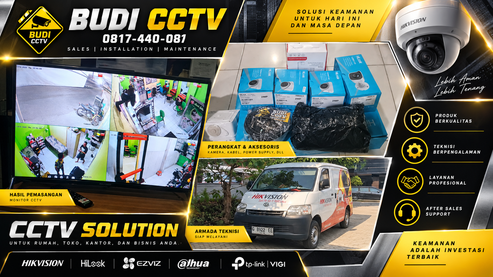 Instalasi CCTV Hilook di Salon Kecantikan Cirebon, Didukung Layanan Purna Jual