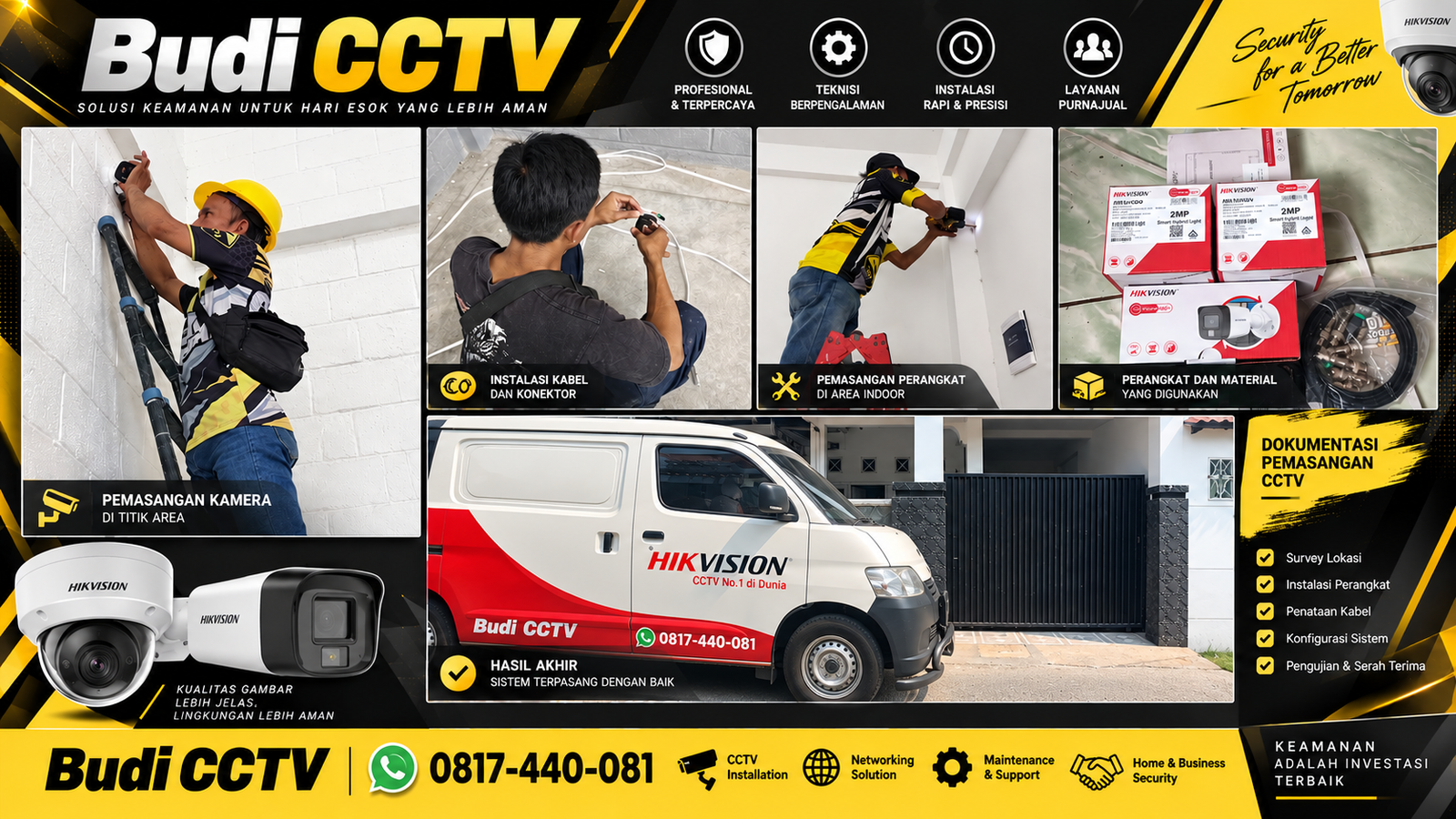 Instalasi CCTV Hikvision di Rumah Cirebon, Garansi Produk Resmi